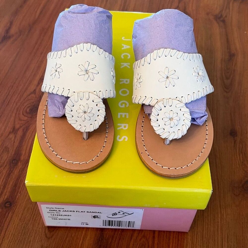 NEW Jack Rogers white Jack’s flat sandal size girls 11